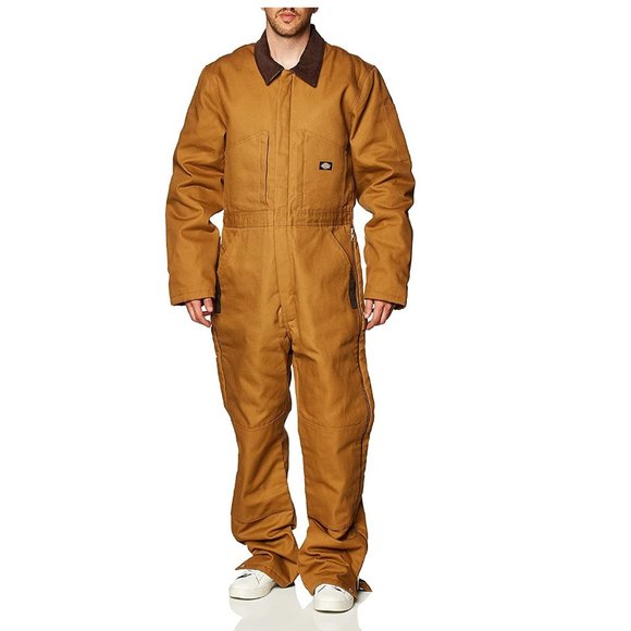 NWT Dickie's Men's Insulated Blended Duck Full Coverall Brown 3XL $170 FLE163 - Picture 1 of 3